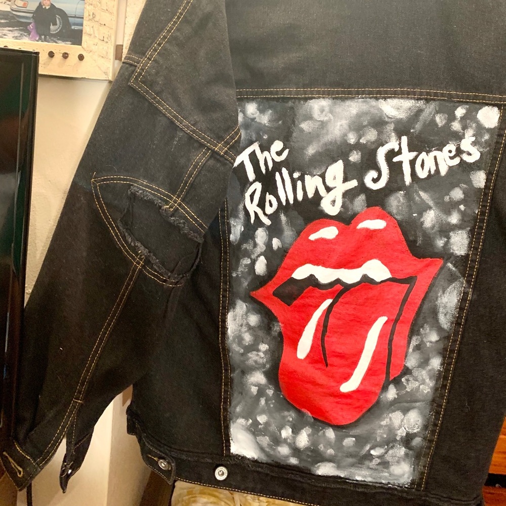Rolling Stones Painted Denim Jacket